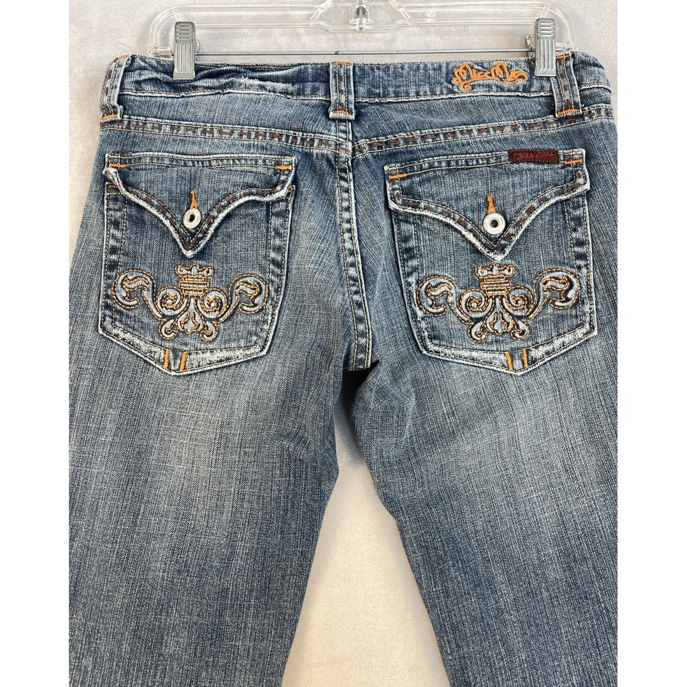 Vintage Miss Me JP4406XL FLEUR DE LIS Bootcut Jeans Thick Stitch Y2K 34" Inseam
